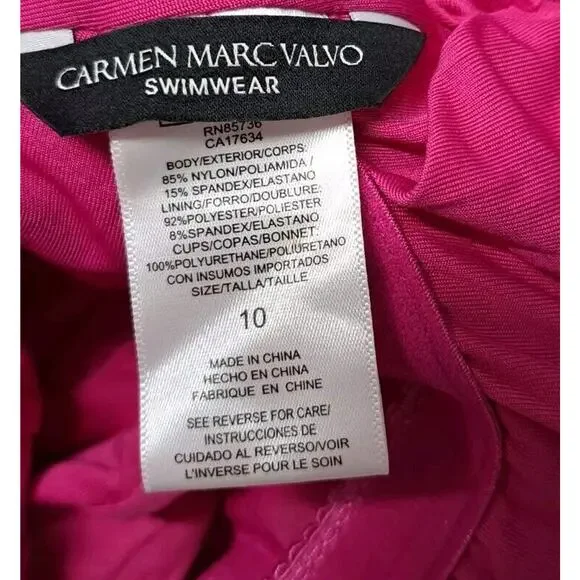 NWTCarmen Marc Valvo One-Shoulder Side-Cutout One-Piece Swimsuit Women's Size 10